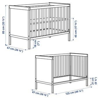 Dětská postýlka Sundvik IKEA + matrace + chránič, jako nové - 11
