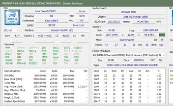 Lenovo ThinkCentre M910q Tiny 256GB + 1TB SSD/64GB RAM REPAS - 11