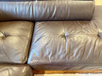 Kožená hnědá sedací souprava DeFo - 11