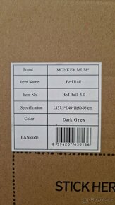 Zábrana na postel Monkey Mum® Popular 140 cm tmavě šedá


 - 11