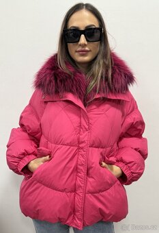 Dámská péřová bunda s pravou liščí kožešinou - 11