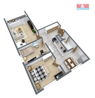 Prodej bytu 3+1, 63 m², DV, Chomutov, ul. Borová - 11