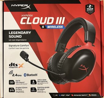 Herní sluchátka HyperX Cloud III S Wireless Red - 11