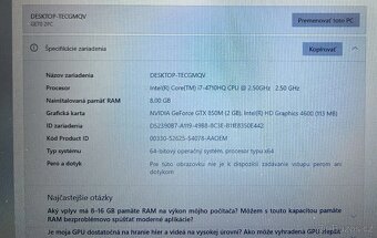 MSI herný ntbk / i7-4710HQ / 8GB RAM / 128GB + 1TB / 17.3" - 11