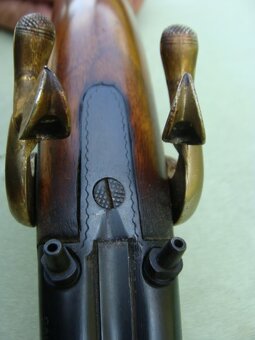 Perkusní dvouhlavnová pistole cal. 44 -   v super  stavu - 11