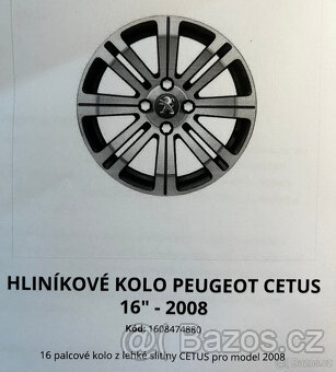 Prodám originál ALU disky Peugeot. - 11
