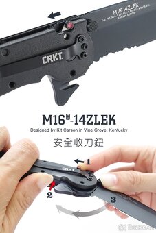 Taktický zatvárací nôž CRKT M16-04ZLEK Tanto Blackout (nový) - 11