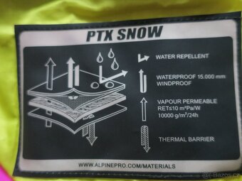 Lyžařská bunda, PTX membrána, zn. Alpine Pro vel. XS - 11