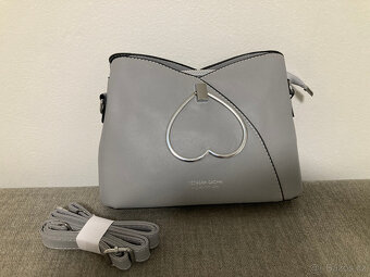 nová crossbody kabelka ČERNÁ/ŠEDÁ/ KRÉMOVÁ - 11