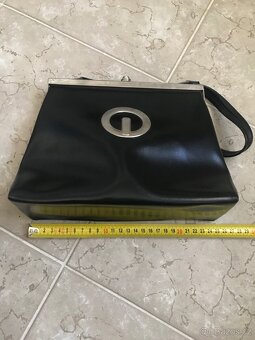 kabelka černá se sponou, retro - TOP STAV - 11