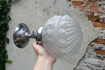 Starožitný secesní lustr, stropnice, lampa - 11