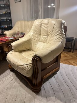 Rustikální kožená sedací souprava - 11