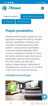 Pracka zánovní ROMO RWF1070A----mohu dovézt - 11