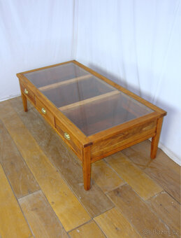 Konferenční stolek dřevo - sklo - 11