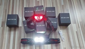 Čelová svítilna COB-LED+červené světlo,ultralehká,vodotěsná, - 11