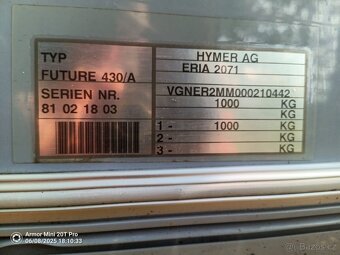 Hymer Eriba Future 430,2002,mover,nabíjecí 12V Lipo baterie - 11