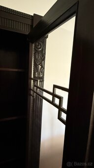 Art deco starožitná skříň masiv dřevo - 11