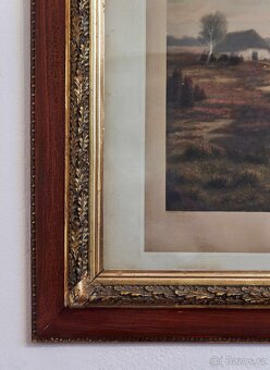 Obraz „Mittag in der Heide“ – krajina s břízami od H. Schmid - 11