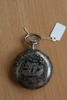 Historické starožitné stříbrné, tulové kapesní hodinky - 11