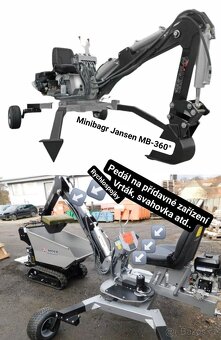 Minibagr Jansen MB-360°  benzínový kráčející bagr - 11