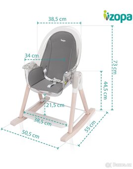 Dětská jídelní židle ZOPA Elite Pink - 11