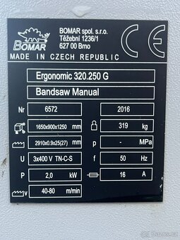 Pásová pila Bomar Ergonomic 320.250G - 11