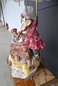 Starožitná porcelánová lampa Capodimonte - 11