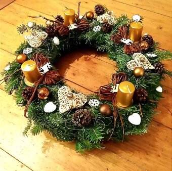 Adventní věnce, živé girlandy, svícny - 11