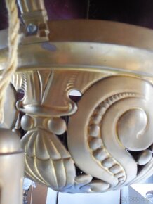Rondo kubistický mosazný lustr art deco - 11