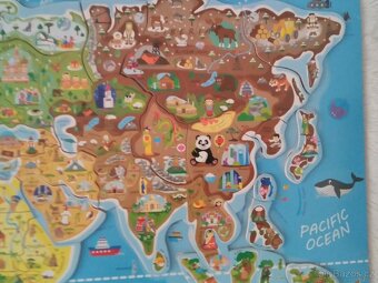 Woody Magnetické puzzle Mapa Svět v obrázcích 2v1 - 11