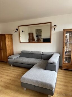 Moderní rozkládací rohová sedačka s úložným prostorem, šedá, - 11