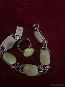 SOUPRAVA-prsten a náramek-stará bižuterie - 11