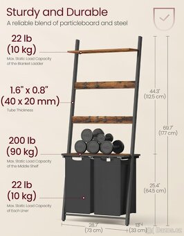 Nový prádelní koš 2x46 litrů s policí atd - 11
