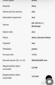 PLAMEN krbová kamna GLAS Franklin litina - 11