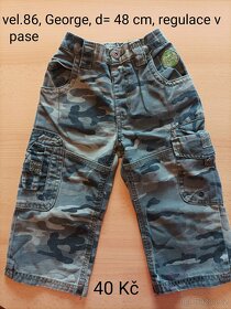Tepláky,kalhoty,kratasy vel.86 různé - 11