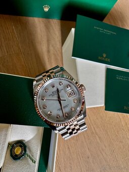 ROLEX DATEJUST 36 ROSÉ GOLD/ MOTHER OF PEARL DIAL, DIAMONDS - 11