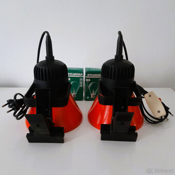 Retro kovové lampy na skřipec, 2 kusy - 11