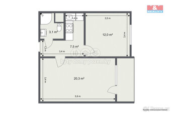 Pronájem bytu 2+1, 49 m², Karlovy Vary - Tuhnice - 11
