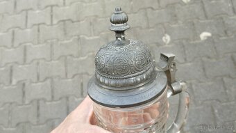 Starý skleněný korbel - krygl do vaší sbírky. - 11