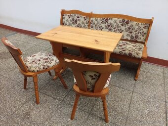 Jídelní set, rustikální nábytek, lavice, židle, stůl - 11