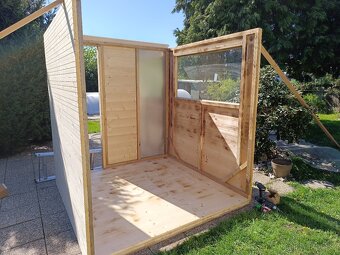 Finská venkovní sauna 2x2 m, pro až 6 osob,kamna na dřevo - 11