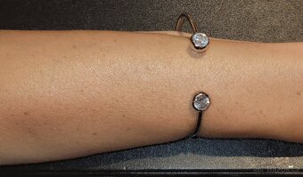 Nový dámský stříbrný náramek 925 otevřený nastavitelný - 11