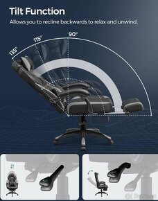Nové ergonomické kancelářské křeslo s podnožkou - 11