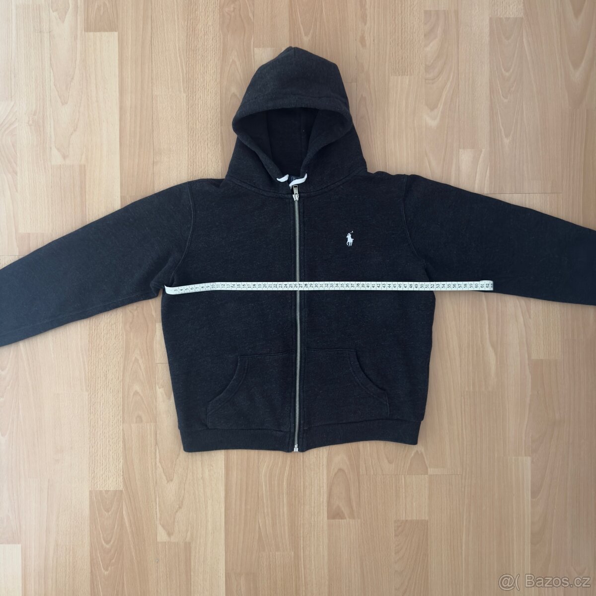 Ralph Lauren Polo černošedá mikina s kapucí | vel. M - 12