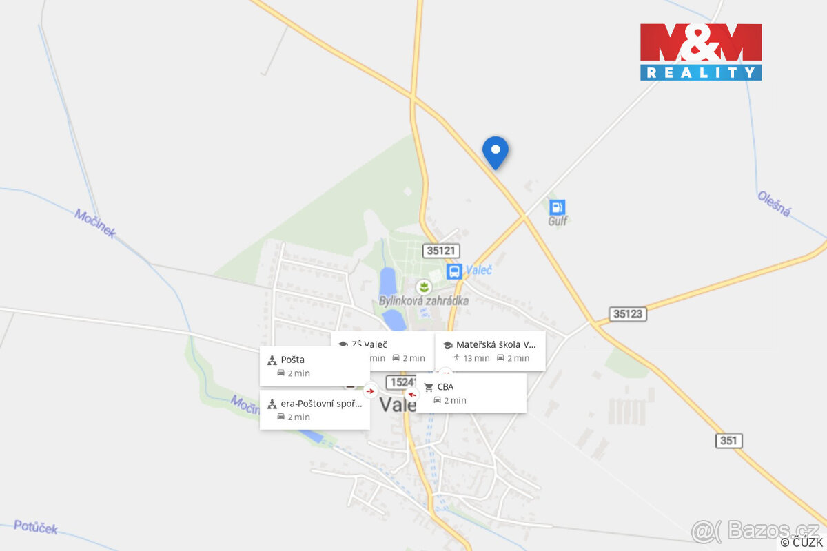 Prodej stavebního pozemku, 896 m2, obec Valeč, okres Třebíč - 12