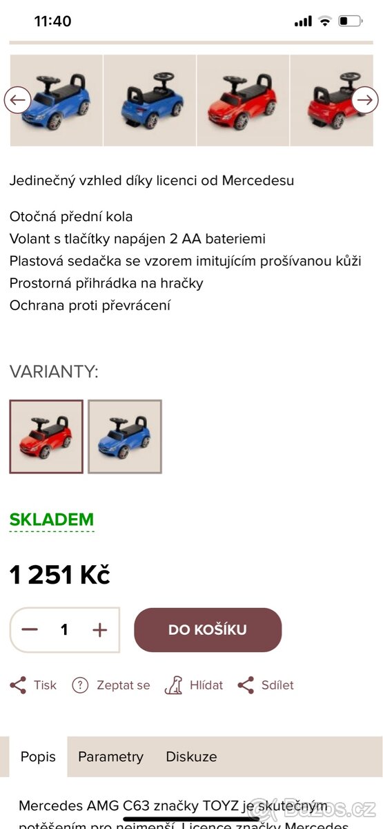 Odrážedlo Mercedes - 12