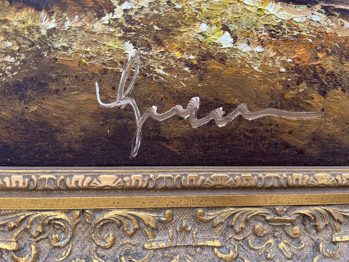 Olejomalba na plátně dům v krajině - AKCE doprava - 12