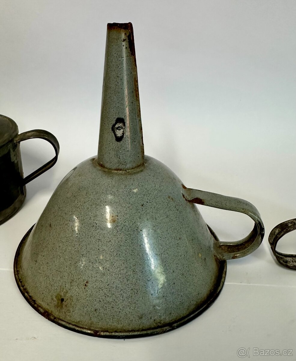 Set sbírka 4ks starý trychtýř lejka nálevka PRO SBĚRATELE - 12