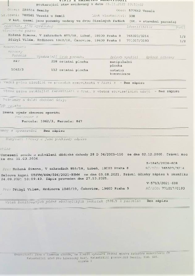 Prodej podílu 1/2 stavebního pozemku 340 m² Veselá - Žďár - 12