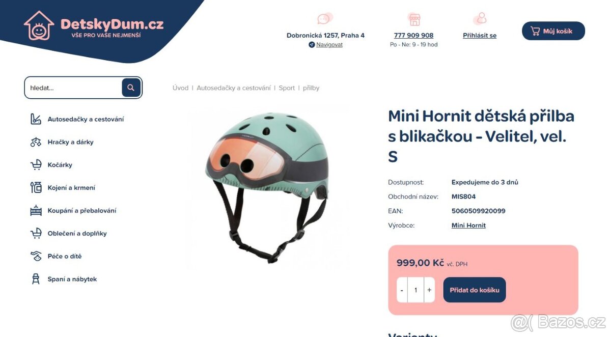 Mini Hornit dětská přilba s blikačkou velikost S 48-53 - 12